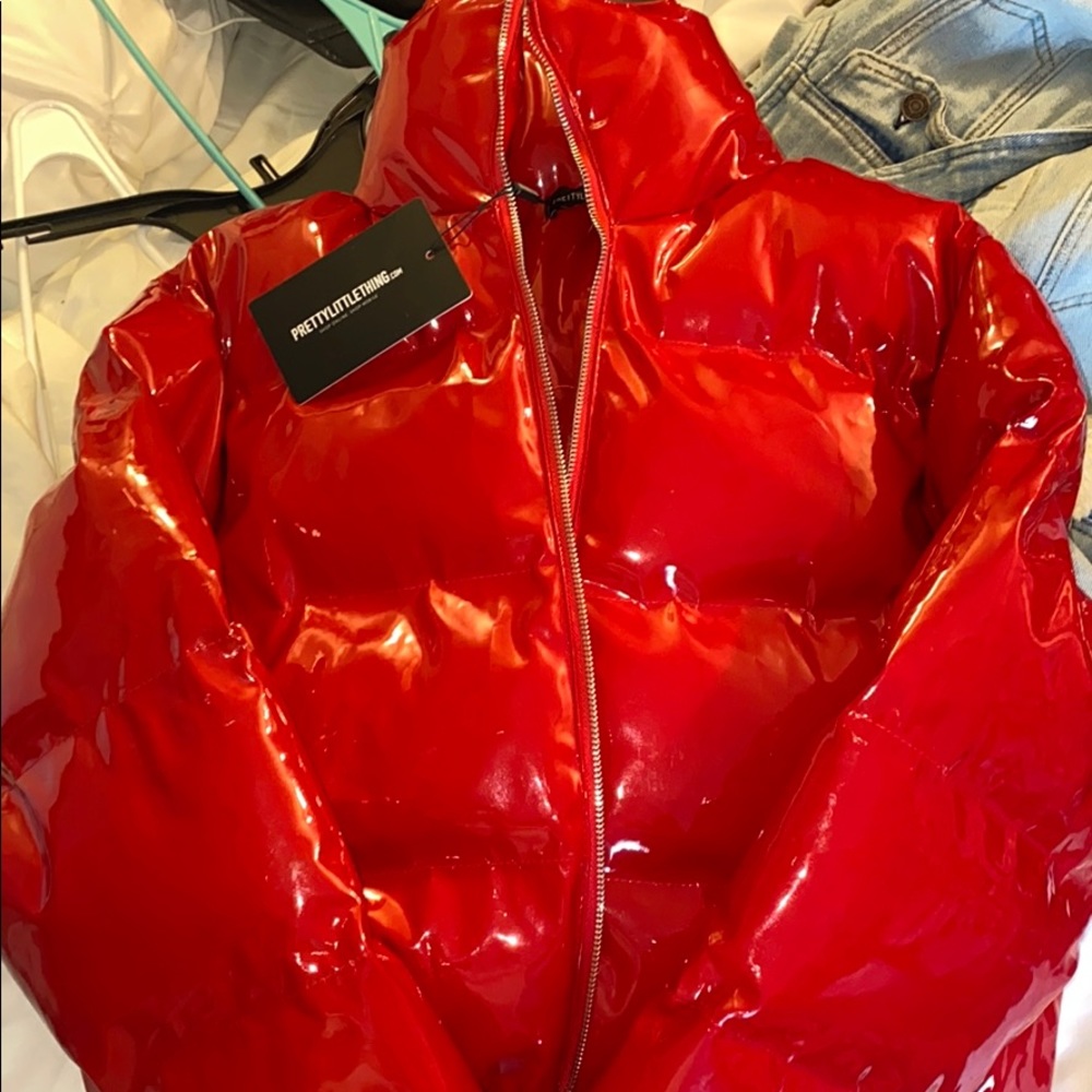 Red bubble jacket